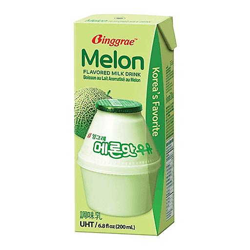 Binggrae Latte Coreano Melone Melon Flavored Milk Drink 200ml